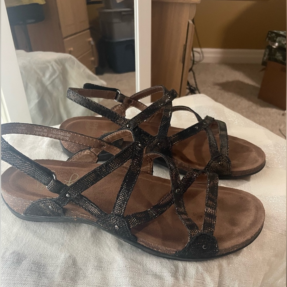 Dansko Coffee Swirl Jovie Slingback Leather Sandal  Size 38